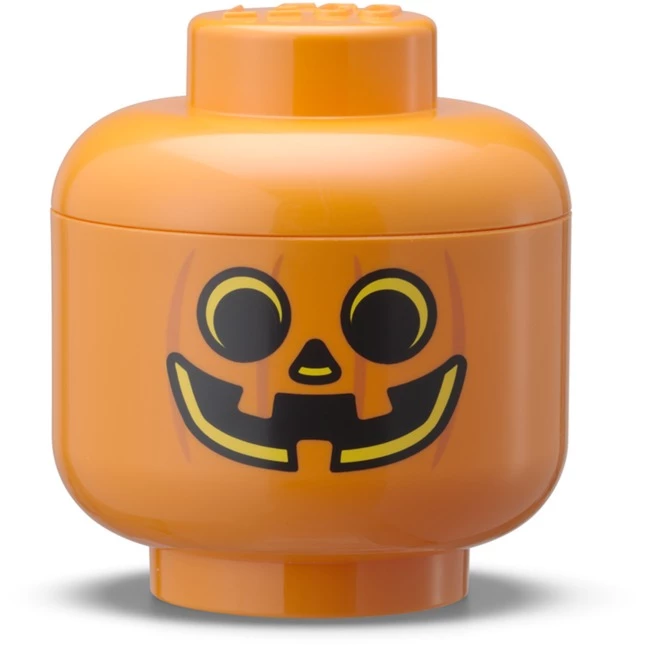 LEGO Storage HEAD Pumpkin Mini Orange
