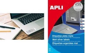 APLI SP-10066 Sudraba poliestera etiķetes A4