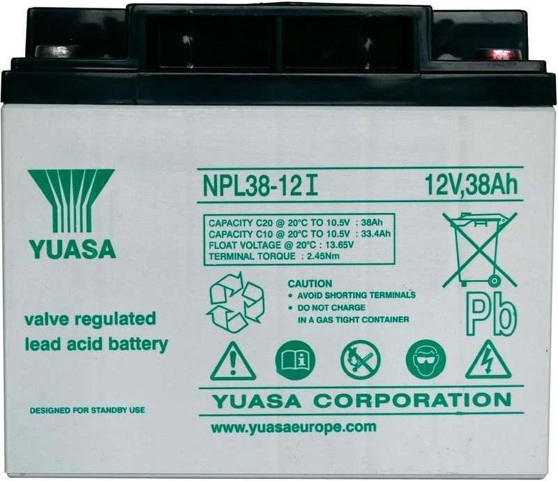 Noslēgts AGM akumulators Yuasa NPL38-12 12V