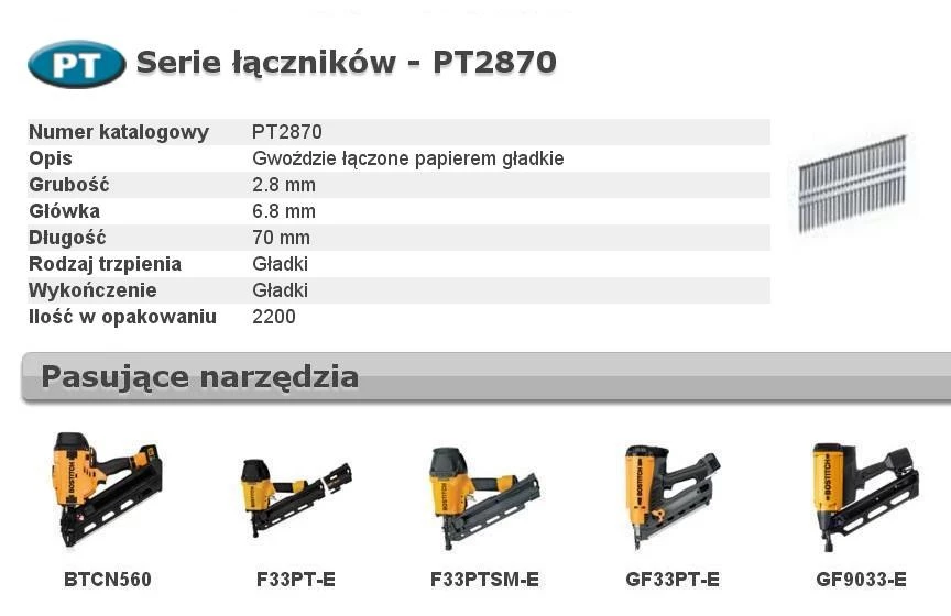 Naglu lente Bostitch PT2870 gluda, papīra