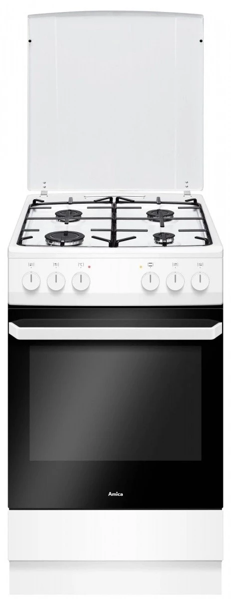 Brīvstāvoša plīts Amica SHM51071W balta, gāzes