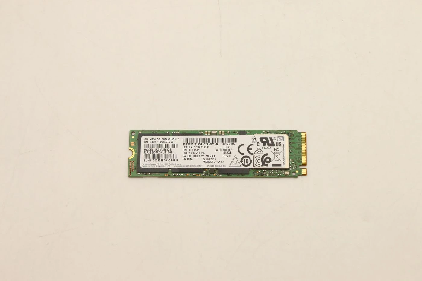 Lenovo SAMSUNG PM981a 512GB M.2