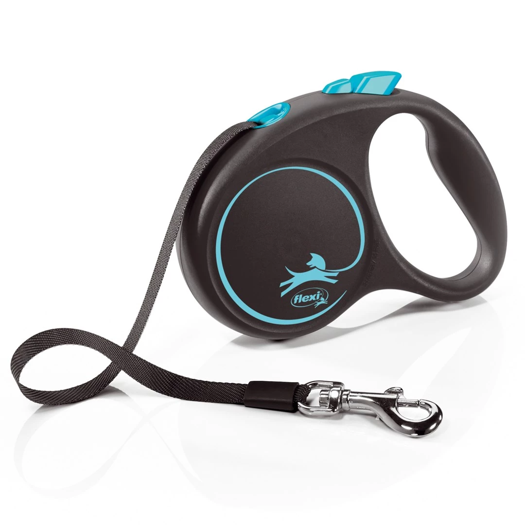 Flexi Automātiskā pavada Black Design S