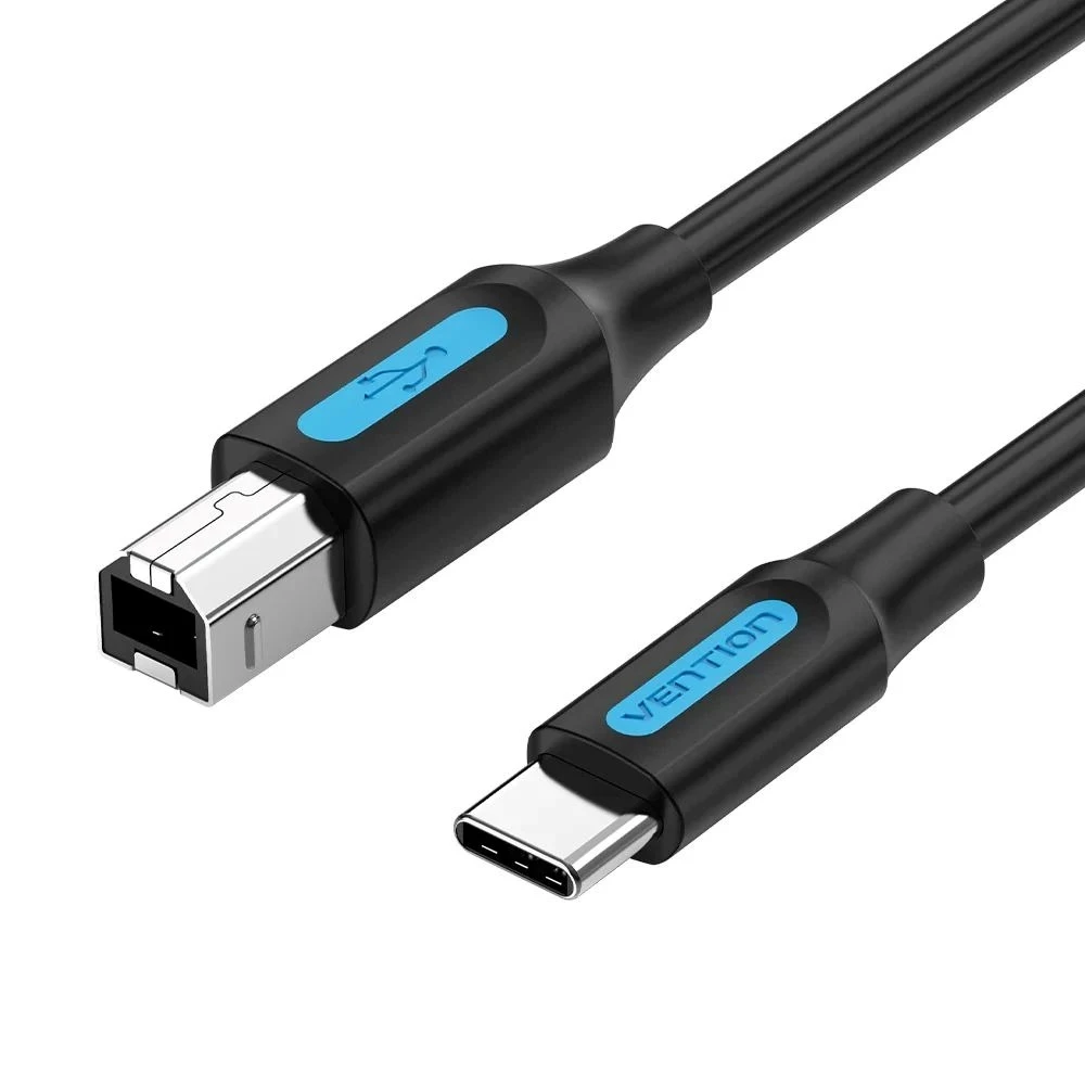 USB 2.0 printera kabelis, vīrišķais