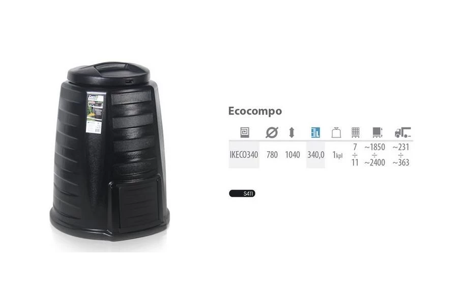 Prosperplast Kompostētājs 340L Melns