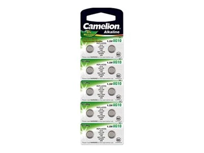 Camelion AG10/LR54/LR1130/389 sārmainā pogas baterija, 10