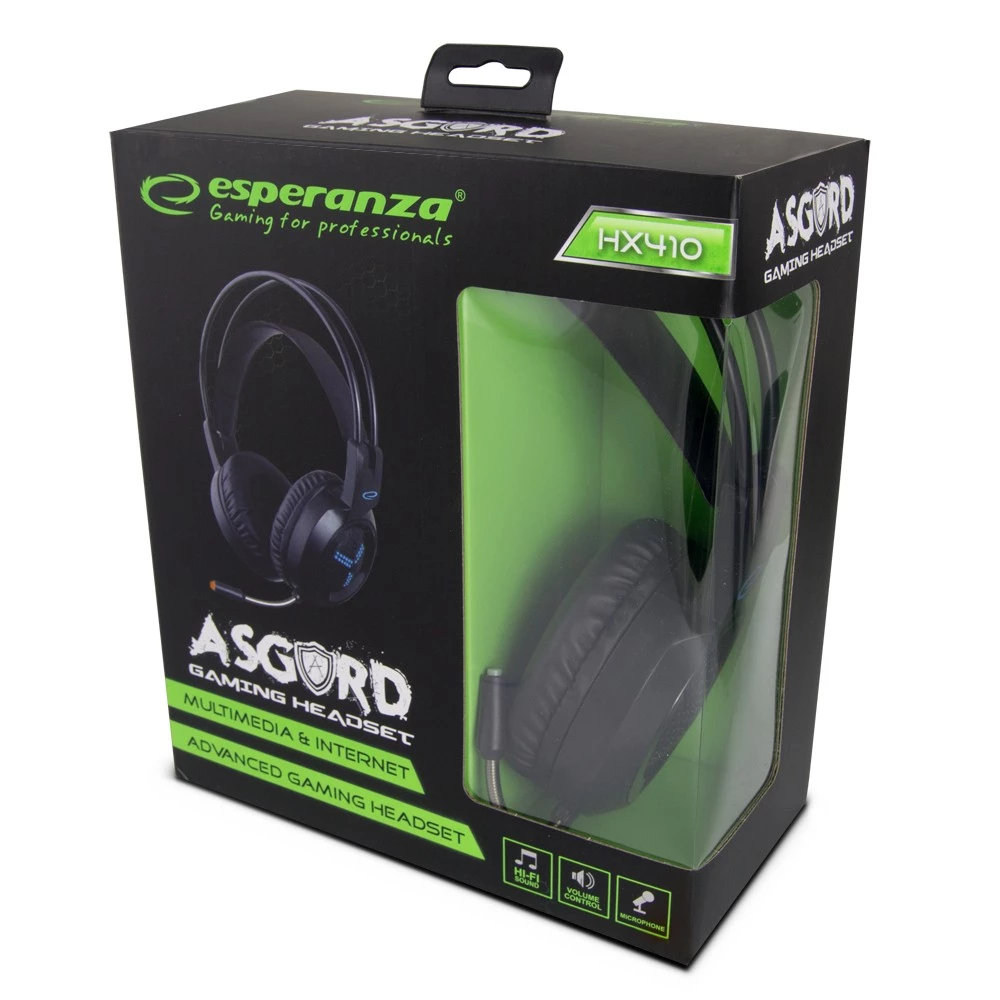 Stereo spēļu austiņas ar mikrofonu Asgard