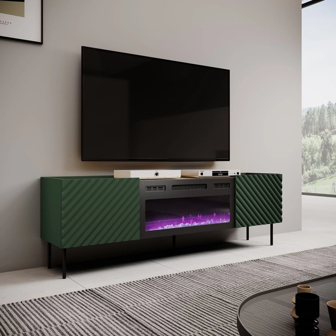 TV skapis ar elektrisko kamīnu Cama