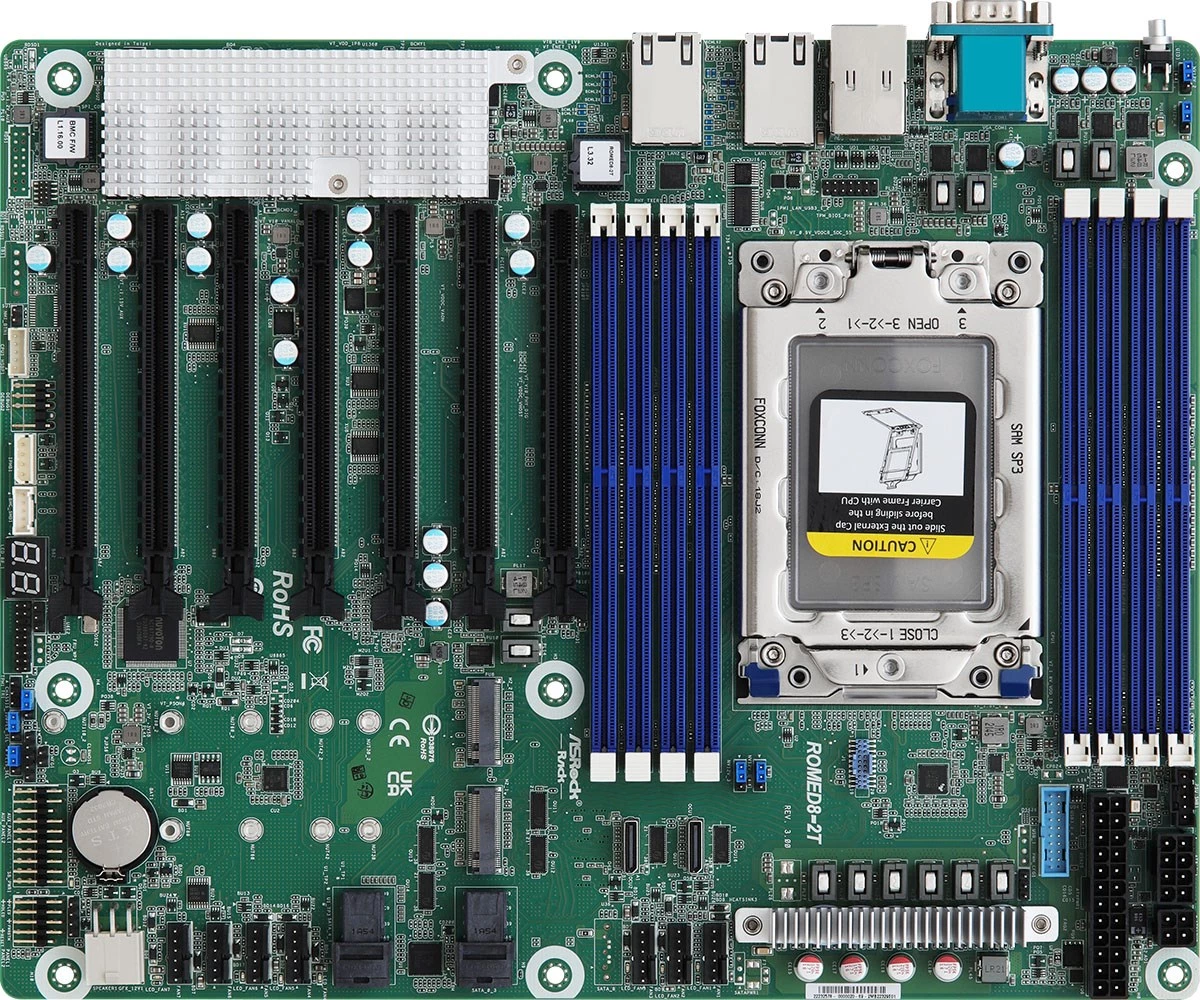 Servera mātesplate ASRock ROMED8-2T/BCM, AMD EPYC