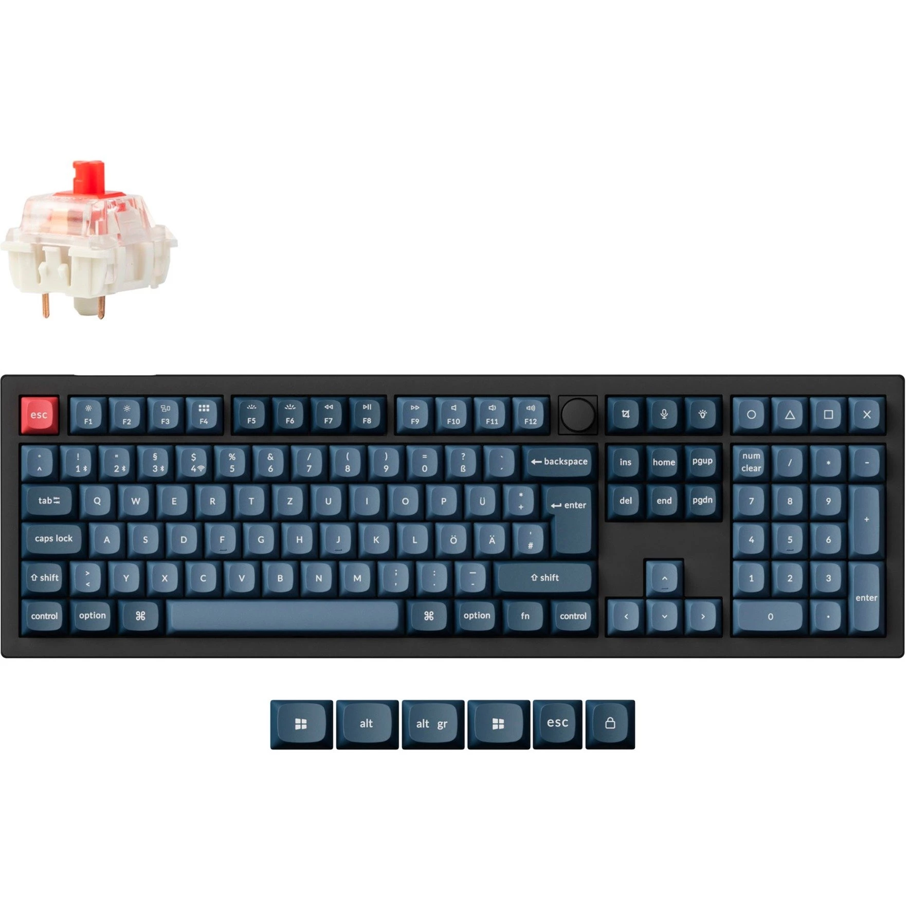 Keychron V6 Max, Gaming tastatūra melna/zili