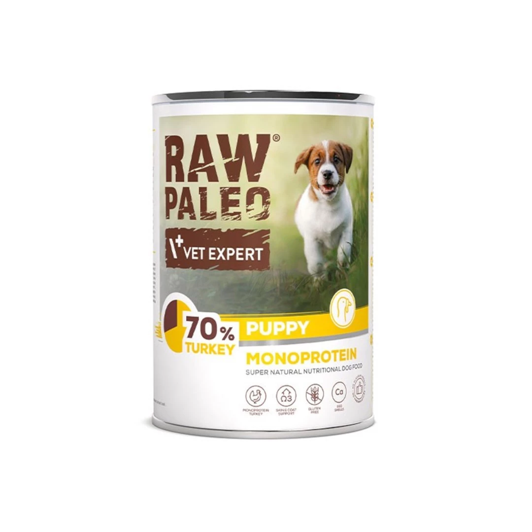RAW PALEO Puppy Monoprotein Tītars -