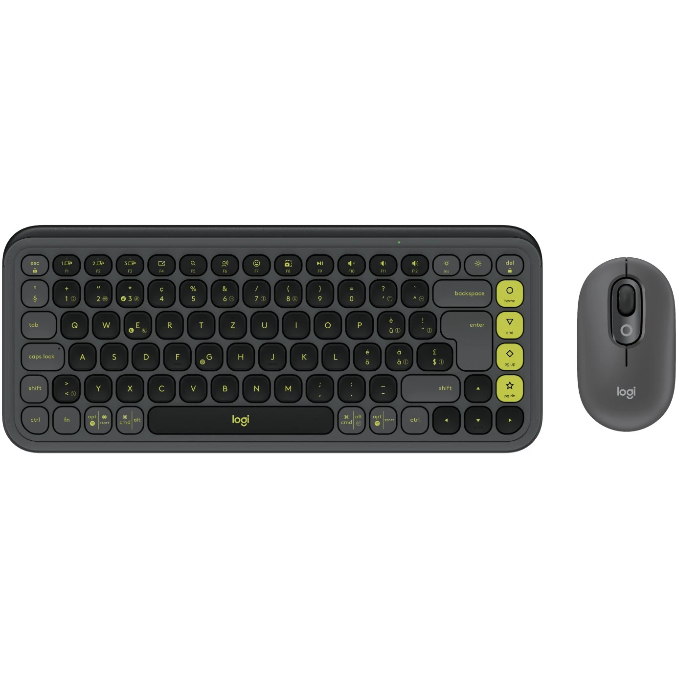 Logitech POP ICON COMBO Swiss, Grafit/Zaļš