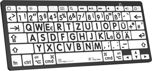 Tastatūra LogicKeyboard XL-Print Melns uz Balta