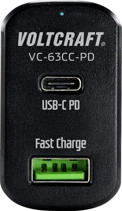 VOLTCRAFT VC-63CC-PD Auto USB lādētājs, 2x