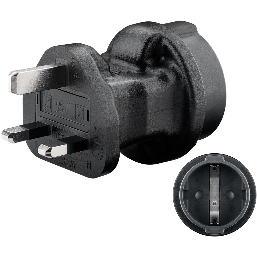 Tīkla adapteris Goobay 95307 Melns UK