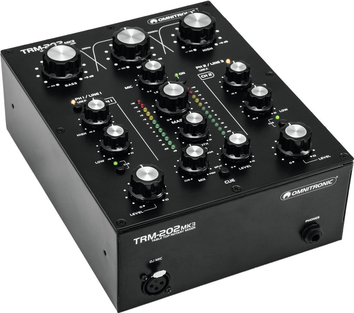 2 kanālu rotācijas mikseris Omnitronic TRM-202MK3