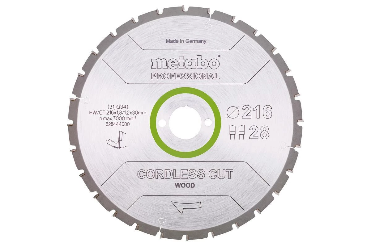 Metabo ripzāģa asmens HW/CT 216x30x28Z profesionālai