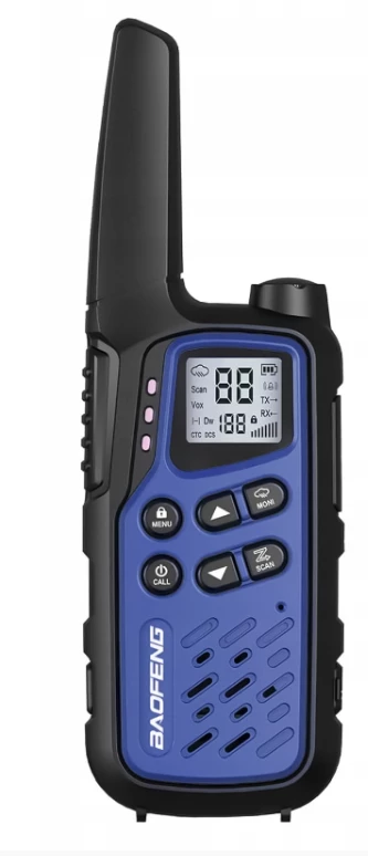 Radiostacija Baofeng BF-T25E Zila, 2 gab