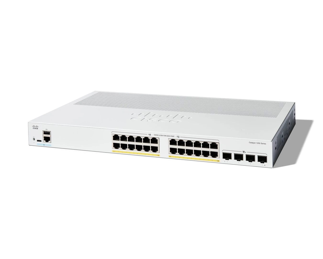 Cisco Catalyst 1200-24P-4X viedais slēdzis, 24