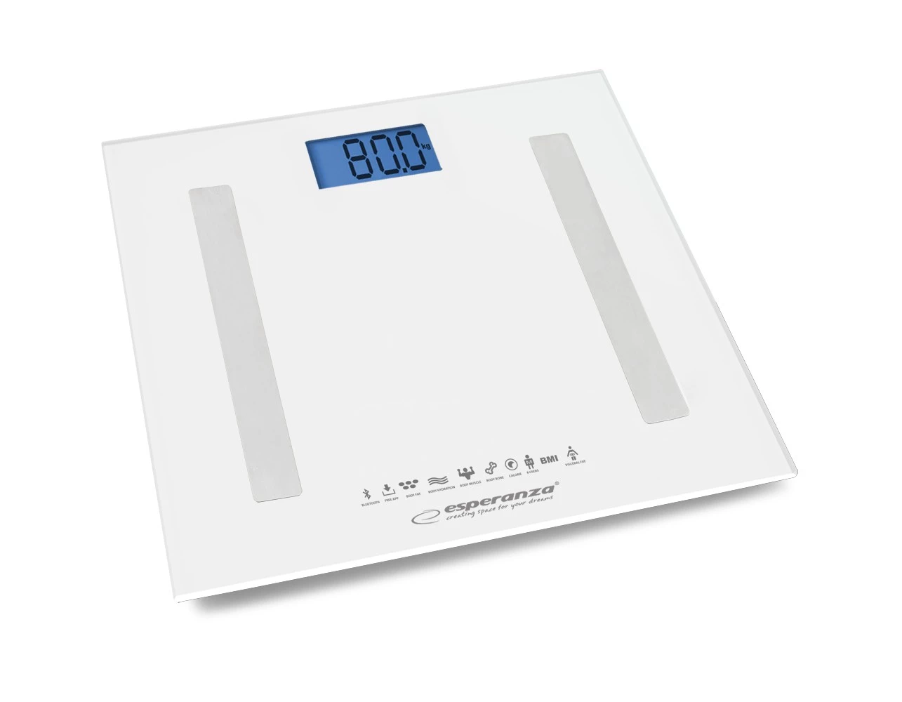Esperanza EBS016W personīgie svari Square White
