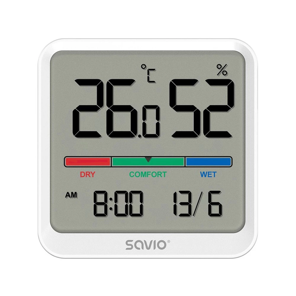 Iekštelpu temperatūras un mitruma sensors SAVIO