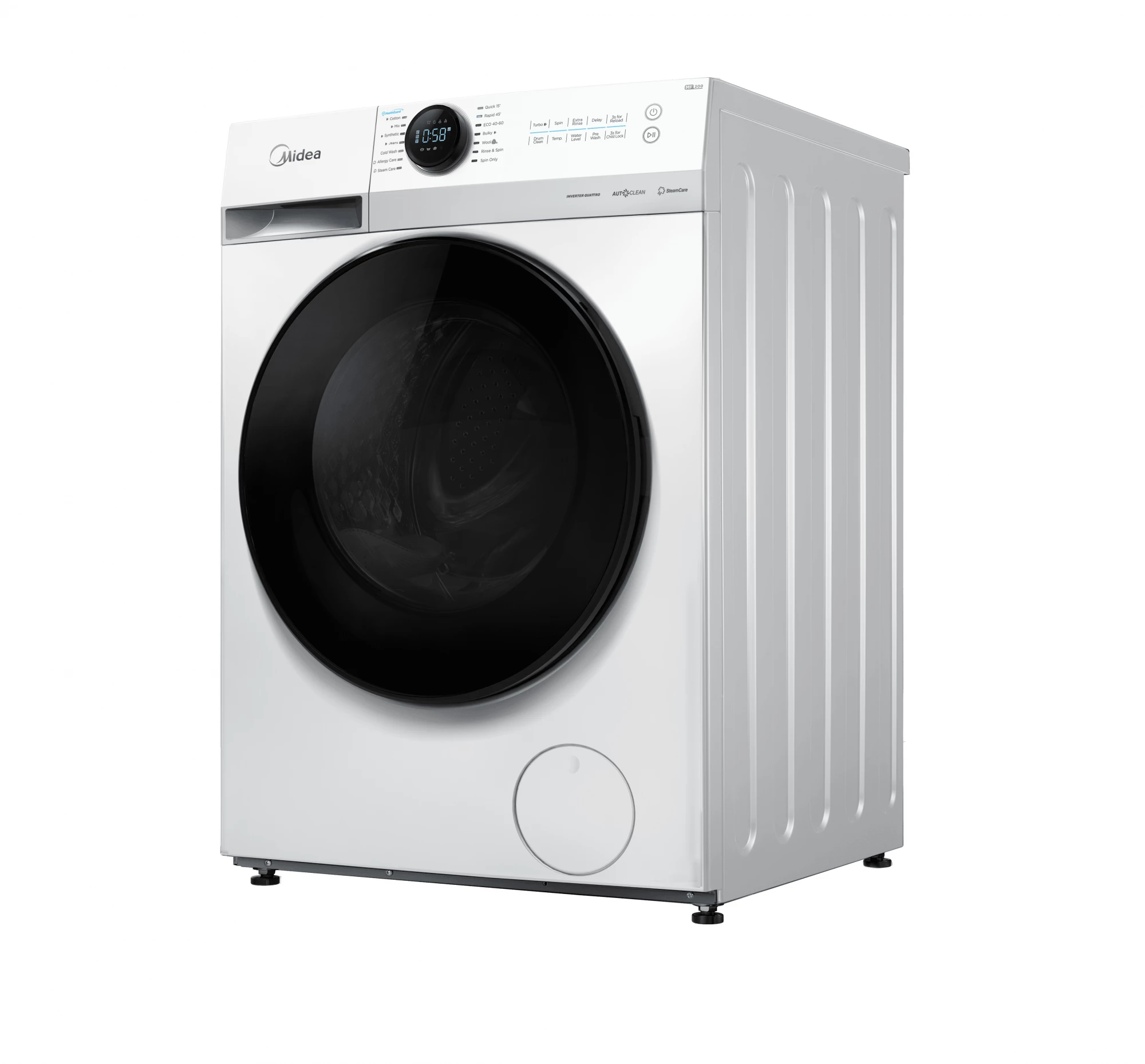 Veļas mazgājamā mašīna Midea MF200W80WB/W-HR, priekšējā