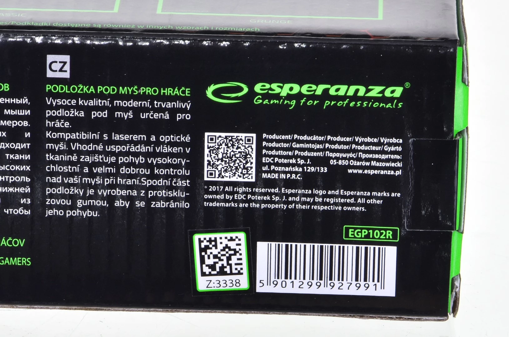 Spēļu peles paliktnis ESPERANZA EGP102R —