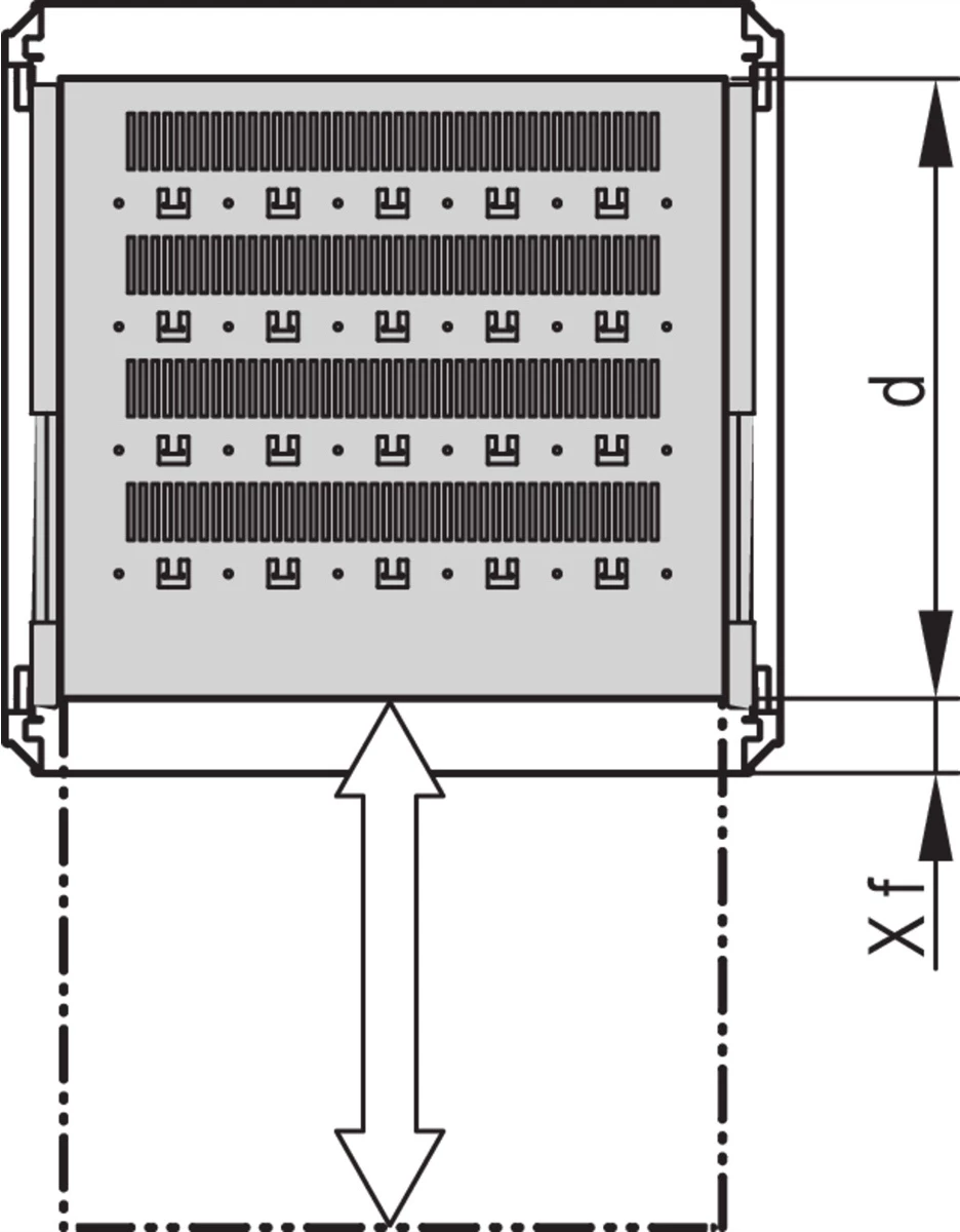 SCHROFF 19SHELF TELESCOPIC 2U1000D RAL7021 -