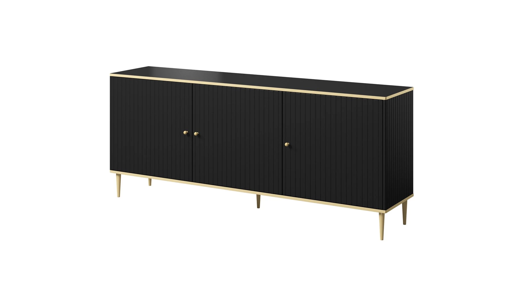 GLAMOUR kumode 180x40x75,5 cm, melna
