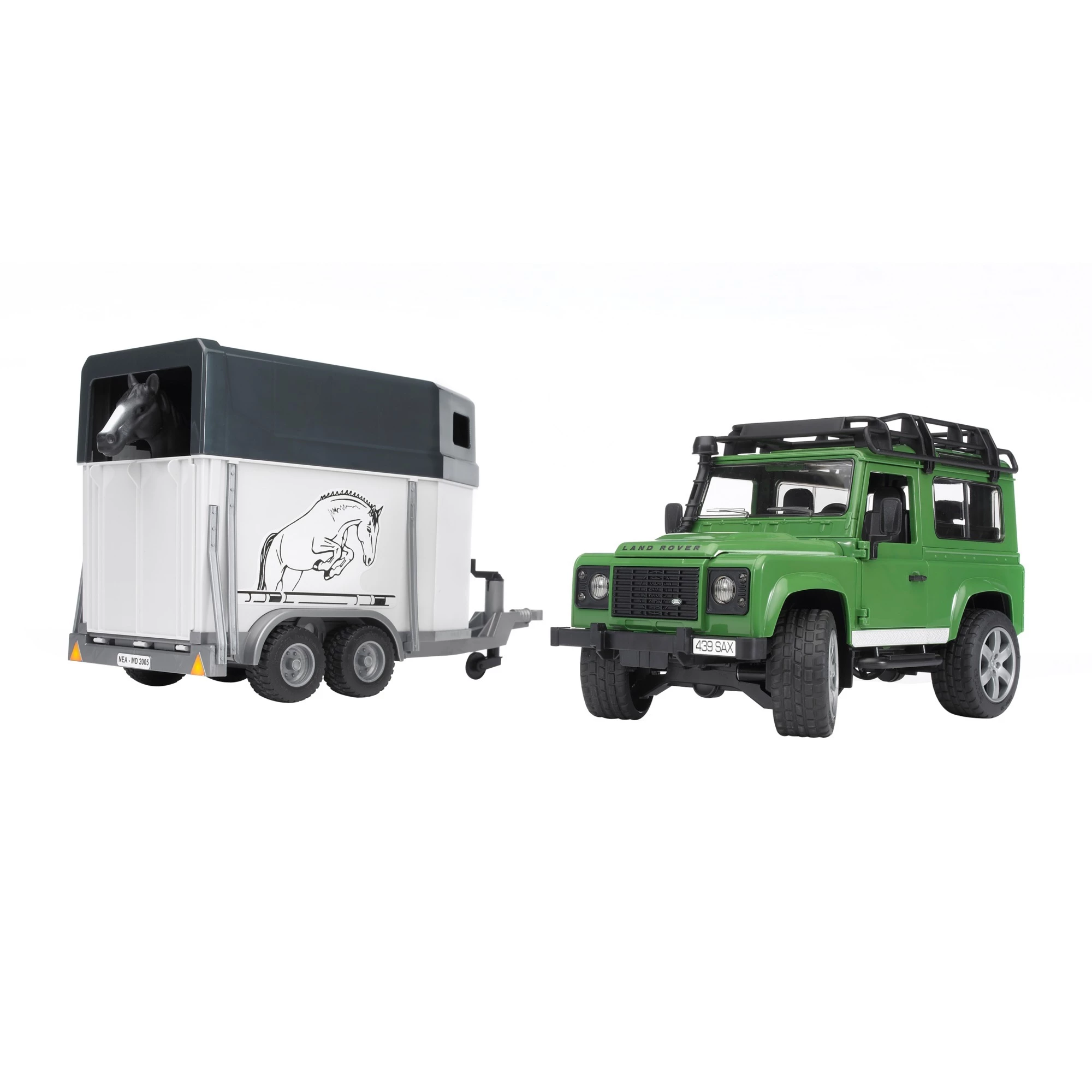 BRUDER 2592 Land Rover ar zirgu
