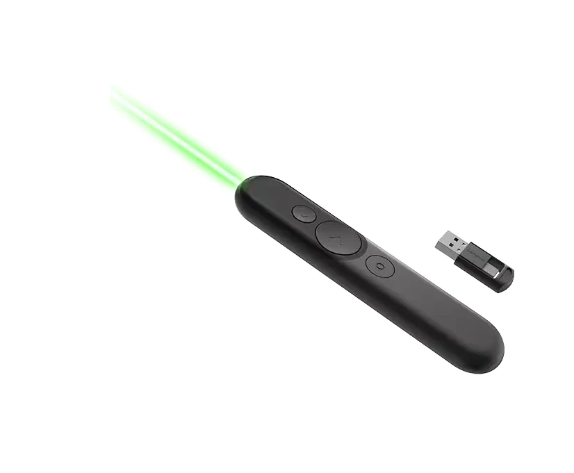 Lenovo lāzera uzlādējama prezentācijas tālvadība, melna