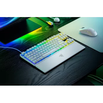Razer Huntsman V3 Pro Tenkeyless 8KHz spēļu tastatūra | Vadu | US | Balta | Razer Analog Optical Switch Gen-2