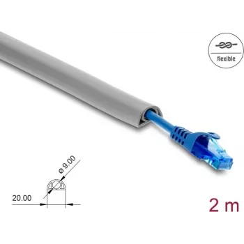 Kabeļu uzmava DELOCK 20765 PVC pelēka 1 gab.
