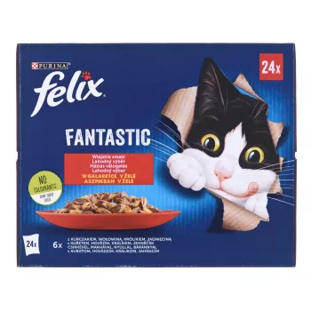 Felix Fantastic lauku garšas želejā - Slapjā barība kaķiem - 24x 85g