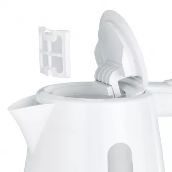Elektriskā tējkanna SEVERIN 1 L 2200 W balta — bezvadu, 360° pamatne, slēptais sildelements