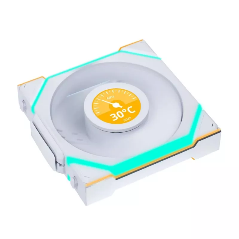 Lian Li UNI FAN SL Wireless LCD ARGB 120mm Balts 3-Pack