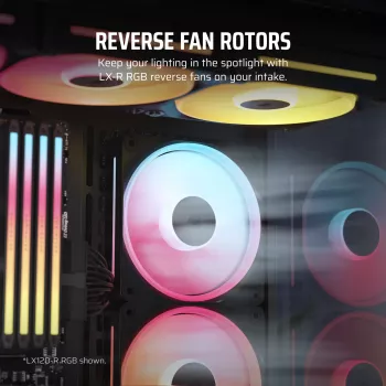 Korpusa ventilators Corsair iCUE LINK LX140-R RGB, 140 mm, melns