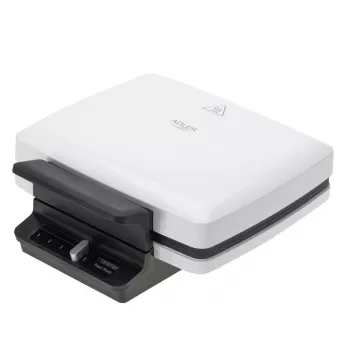 Vafeļu panna Adler AD 3085 — 1200 W, 2 taisnstūra vafeles 9×13 cm, regulējama temperatūra, nepiedegošas plāksnes