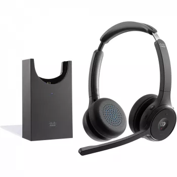 CISCO Headset 722 Wireless DUAL+STAND Carbon Black USB-A komplekts