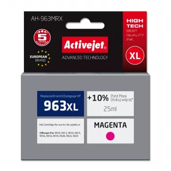 Activejet AH-963MRX Tinte (aizstāj HP 963XL 3JA28AE; Premium; 1760 lpp.; 25 ml, magenta)