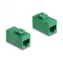 Keystone modulis DELOCK 90640 — plakana RJ-45 ligzda, zaļa, 16.2×30×20.5 mm