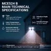 LED āra sienas lampa MACLEAN MCE524 ar PIR kustības sensoru, modelis MCE524 B