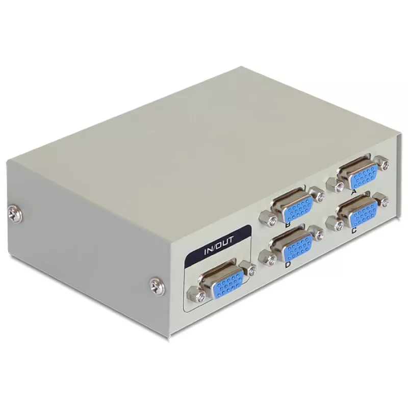DeLock Switch VGA 4 port manuāls divvirzienu - ekrāna slēdzis - 4 x VGA - Galddatora (87635)