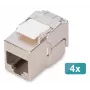 Digitus CAT 6A kompakts ekranēts keystone modulis, bezinstrumentu montāža, 4 gab. (DN-93615-S-4)