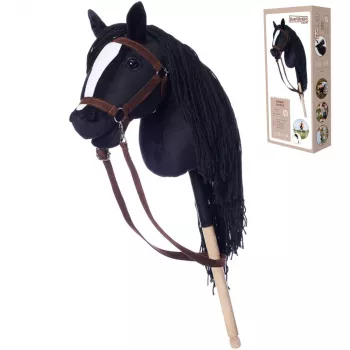 Zirgs uz kociņa HOPPIHORSE Hobby Horse A3 melns