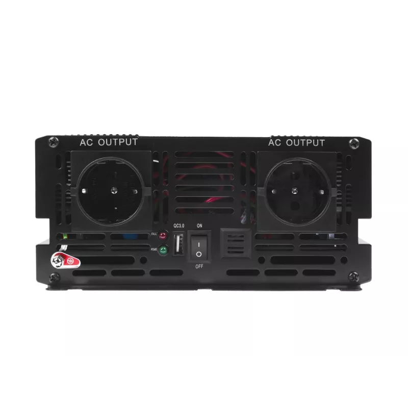 Strāvas invertors Green Cell INV20, 24 V DC uz 230 V AC, 4000 W, 50 Hz, melns