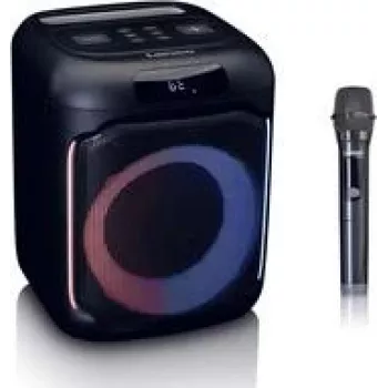 Pārnēsājams Bluetooth skaļrunis Lenco PA-101BK ar apgaismojumu un mikrofonu