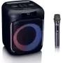 Pārnēsājams Bluetooth skaļrunis Lenco PA-101BK ar apgaismojumu un mikrofonu