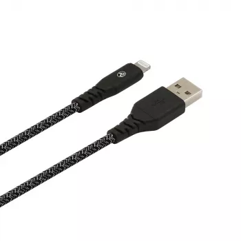 USB uz Lightning datu kabelis Tellur TLL155481 2.4A 1 m neilona pīts melns