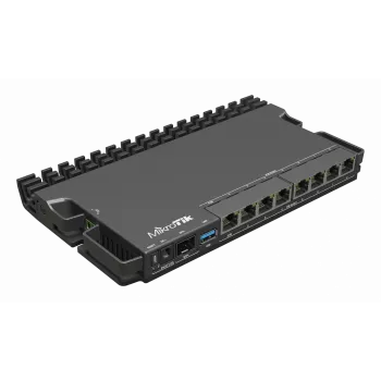 Vadu maršrutētājs MikroTik RB5009UPR+S+IN — 8x RJ-45 PoE porti, 2.5GbE, SFP+ slots, RouterOS
